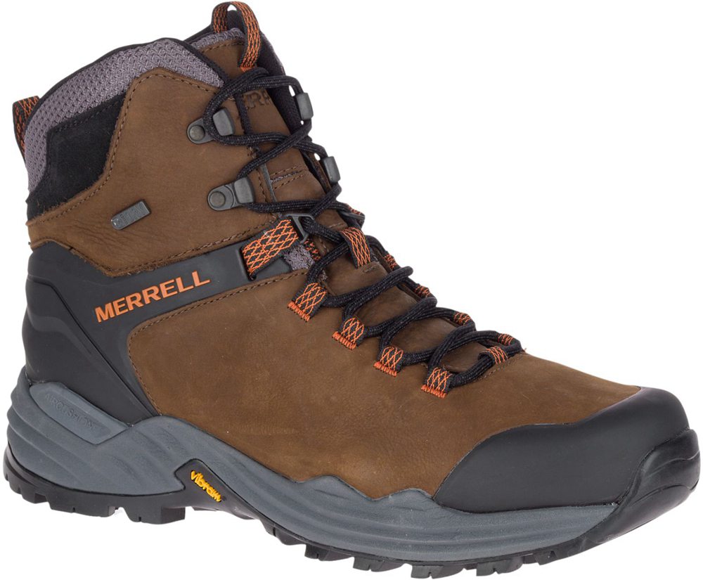 Merrell Boots Brown - Phaserbound 2 Tall Waterproof - Mens 56HWOJXEC